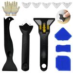 Silicone Remover Tool Silicone Tool Finishing 2024 Upgrade+Safety Gloves Silicone Sealant Remover Tool Silicone Sealant Tool Silicone Caulking Tool kit & Silicone Applicator Tool Bath Tiles Floor etc