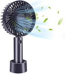 Portable Handheld Fan, Mini Desk fan, SZMDLX, USB Rechargeable 3 Speed Mini Handheld Fan with Base, Suitable for Home, Travel, Office (Blue)