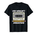 Cassette Tape Pencil Rewind 80s 90s Retro Music Player T-Shirt