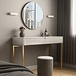 White Vanity Desk with 2 Drawers, G