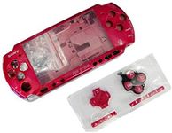 Full Housing Case Cover Shell With Buttons Screws Screwdrivers Replacement For PSP 2000 2001 2002 2003 2004 (Red)