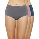 Amante Solid High Rise Full Coverage Full Brief Panties (Pack of 3) Multicolour