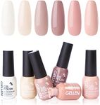 Gellen Gel Nail Polish Set Natural Nude Blush Tones Series White Creamy Pastel Pinks Gel Polish UV Soak Off Gel Polish for All Seasons Popular Nail Art Design Home Salon Manicure Gift Set