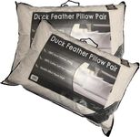 NIGHTS Hotel Quality 100% Duck Feather Pillow Pair Soft Extra Filling Pillow Available in 1 pack of 2 pillows or 1pk of 4 pillows