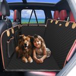 ManaMax Back Seat Extender for Dogs Cats,Car Seat Cover with Hard Support,Waterproof Dog Hammock for Car Travel,Foldable Camping Bed Mattress for Car SUV Truck(Black)