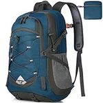 IGOLUMON Hiking Backpack 40L Lightweight Foldable Backpack for Men Women Durable Water Resistant Daypack Rucksack for Camping Cycling Climbing Walking Mountaineer Outdoor Sports,Blue