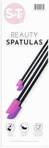 S&T INC. Makeup Spatula, Large and Mini Silicone Spatula Set for Cosmetics, Shampoo, Hair Care, and Skin Care Products, 4 Piece Set, Pink/Purple