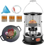 Kerosene Heater Indoor/Outdoor with BBQ Grill, 10000 BTU Portable Non Electric Heater, Camping Kerosene Stove for Heating, Cooking, Camping (Liftable)