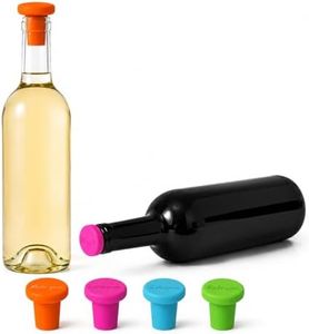 Bakerpan Silicone Wine Stoppers for Wine Bottles, Wine Bottle Stopper, Reusable Wine Corks - Set of 4