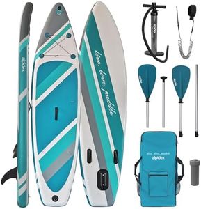 ALPIDEX Stand Up Paddle Set SUP 320 x 76 x 15 cm max. belastbar bis 200 kg Aufblasbar Stabil Leicht Komplett Set Tragetasche Paddel Finnen Luftpumpe Leash Repair Kit, Farbe:Earth