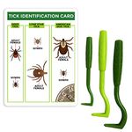 TickCheck Tick Remover Tools and Tick Identification Card for Humans, Dogs & Cats 1 Set (Pack of 3)