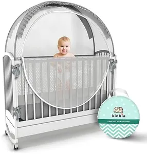 Kidbia Crib Tent to Keep Baby from Climbing Out - Secure, Safe & Breathable - Ideal for Peaceful Sleep & Parent's Ease of Mind | Premium Baby Crib Net for Added Protection - Durable & Easy to Install