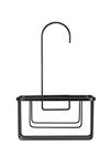 Croydex Matt Black Hook Over Shower Caddy, Durable Powder-Coated Mild Steel Bathroom Accessory, Spacious Bathroom Shelves for Extra Storage, Easy Install Bathroom Storage, No Drilling Required