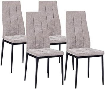 Brigros WeHome - Sedie di Tessuto Milano, Set da 4 Sedie Design per Sala da Pranzo, Sedie da Cucina, Ufficio, Sala d'Attesa, Camera da Letto, Cucina completa, Arredamento casa (Marrone)