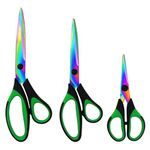 CCR Multipurpose Scissors,Stainless Steel Sharp Colourful Titanium Coating Blades,Soft Comfort-Grip Handles,General Purpose Scissors Suitable for Families, Offices and Schools,Set of 3.