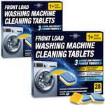 Washing Machine Cleaner Tablets 56 Pack for HE Front Loader - Eco Friendly Washer Machine Cleaning Tablets - 3 Layers Septic Safe Wash Machine Full Deodorizer Descaler Protector - 2 Plus Year Supply