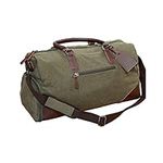 aztex Premium Collection Waxed Canvas Holdall Overnighter Bag with Debossed Luggage Tag, 30 x 20 x 47cm, Army Green