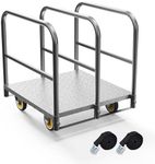 Panel Cart, Heavy Duty Flatbed Cart with 5In Swivel Caster 1500LBS Weight Capacity Lumber Drywall Mattress Cart Transporting Heavy Loads with Ease and Efficiency 2PCS Straps for Platform Trucks