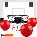 TREYWELL Indoor Basketball Hoop Boys Gifts for Teens and Adults Door Room Basketball Hoop Mini Hoop with Electronic Scoreboard, 3 Balls and Batteries Basketball Toys for 8 9 10 11 12