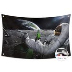 Probsin Astronaut Flag Relaxing on The Moon 3x5 Ft Funny Poster Cool Tapestry Man Cave Wall Decor for College Dorm Room Decoration,Bedroom,Outdoor,Parties,Gift,Indoor,Ceiling,Garden,Garage,Home,House