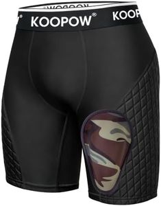 KOOPOW Youth Boys Padded Sliding Shorts with Soft Protective Athletic Cup Underwear for Baseball, Football, Lacrosse,Black All4,XS