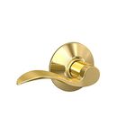 SCHLAGE F10VACC605 Accent Door Lever Hall & Closet Passage Handle, Bright Brass, 1 Pack