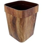 Alipis Small Trash Can, Wooden Pattern Waste Bin for Bedroom, 3.17 Gallon Rectangular Waste Basket Decorative Garbage Container Waste Paper Bin for Bathroom, Kitchen, Office, Home, 12L