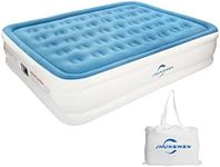 JHUNSWEN King Size Air Bed, Air Mattress with a Built-in Electric Pump and Storage Bag, Blow Up Raised Inflatable Mattress for Adults Guests Camping