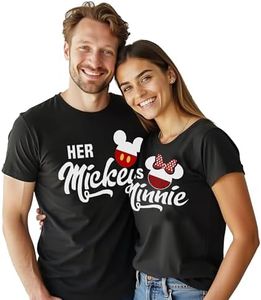 Matching Shirts for Couples His Her Couples Love Shirt Men's Women MM T-Shirts Set Valentine's Husband Wife Outfits., Black, Large