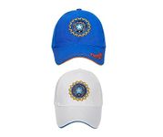 ZaySoo Combo Stylish Cap for Men, Women, Cotton Blend, Summer All Season Sports, Cricket, Gym, Branded, Adjustable Buckle India Cricket Quality Head wear (Blue/White)