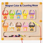 JoyCat Magnetic Color and Number Maze - Educational Wooden Color Matching Counting Magnet Puzzle Board - Toddler Fine Motor Skills Learning Toys for 3 4 5 Year Old Girls Boys