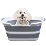 GKYMYZ Multifunctional Collapsible Dog tub, Dog/cat/pet Bathtub, Portable Dog Bath, Dog wash tub with Drain Hole, Laundry Basket