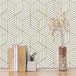 Gold and White Geometric Wallpaper 