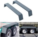Trailer Fenders,2 Pack Tandem Axle Trailer Fenders Fit 13"-15" Tires,Heavy Duty Steel Double Axle Trailers Fenders Car Hauler,Cargo,Utility,Landscape Trailers Black (Gray)