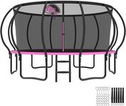 YORIN Tranpoline 16FT Tranpoline for Kids and Adults 1500LBS Recreational Tranpoline with Basketball Hoop, Enclosure Net, Back Yard Heavy Duty Outdoor Pumpkin Tranpolines, ASTM Approved