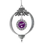 Inspired Silver - Best Friends Charm Ornament - Silver Circle Charm Holiday Ornaments with Cubic Zirconia Jewelry