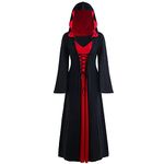 LPFNSF Vintage Witch Dress, Halloween Vampire Costume Women Plus Size, Renaissance Costume Women Medieval Dress (A,4XL)