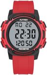 AVTREK Pedometer Watch for Walking Steps and Miles Calories No Bluetooth/APP Needed 50M Waterproof Digital Step Counter Watch Sport Simple Fitness Tracker for Men(Red)