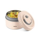 MILTON Snack Box Big I Inner Steel, PU Insulated 510 ml I Leak Proof with Air Vent I Lunch Box for Office Use, School I Beige