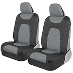 Motor Trend AquaShield Car Seat Covers for Front Seats, Gray – Two-Tone Waterproof Seat Covers for Cars, Neoprene Front Seat Cover Set, Interior Covers for Auto Truck Van SUV