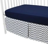 American Baby Company 100% Cotton Percale Fitted Crib Sheet and Skirt, Navy Zigzag, for Boys