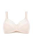 Felina 203217-507 Women's Melody Blush Beige Embroidered Non-Padded Non-Wired Full Cup Bra 42E