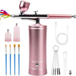 Airbrush-Kit Rechargeable Cordless Airbrush Compressor -Auto Handheld Airbrush Gun, Airbrush Set Portable Wireless Air Brush for Barber, Nail Art, Cake Decor, Makeup, Model Painting