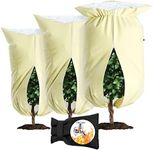 AirsFish Upgrade Plant Cover Freeze Protection, 3 Packs 3 Sizes 47x72”+39x47”+39x32” Thicken 3oz/yd² Trees Frost Blankets Drawstring Bag Reusable for Potted Winter Cold Garden Supplies