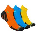 BAMBOS Bamboo Fibre Bamboo Ankle Length Socks For Men Anti-Microbial Ultra Soft Padded Ankle Socks, Pack Of 3 Multicoloured