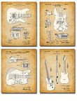 Original Fender Guitars Patent Art Prints - Set of Four Photos (8x10) Unframed - Great Gift for Guitar Players