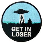 Get in Loser X - Files UFO Alien Patch Embroidered Applique Iron On Sew On Emblem