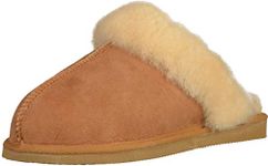 Shepherd of Sweden - Jessica Sheepskin Slippers - Mules - Women - 100% Real Sheepskin - Slip In - Comfort - Soft and Warm - Chestnut - 6 UK