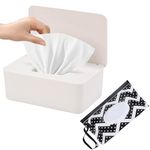 SEPSCO Large Wipes Dispenser Box, Toilet Dry Wet Tissue Dispenser Case And Portable Baby Wet Wipes Pouches Tissue Holder Refillable Tissue Storage Container Keep Wipes Fresh for Travel Home Office Car