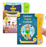 Kiddale Pack of 2 Musical Interactive Children Sound Books: My Home to Neighbourhood & English Essentials|Gift for 3+ Yrs Baby|E Learning Book|Smart Intelligent Activity Books|Rhymes|Talking Book